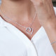 Elsa Lee Paris sterling silver necklace with a heart shape pendant and clear Cubic Zirconia
