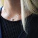 Collier Elsa Lee Paris, en argent massif, un oxyde de Zirconium et son entourage de brillants sertis clos sur une chaîne