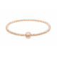 Elsa Lee Paris - Bracelet élastique en argent 925 rhodié et flash rosé