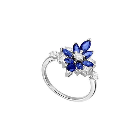 Sapphire Daisy Ring