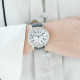 Montre bracelet gris foncé pailleté avec son design contemporain par Elsa Lee Paris - Bracelet cuir gris métallique