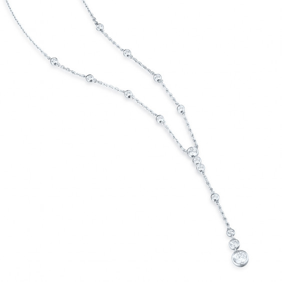 Collier pendant Elsa Lee Paris, Argent 925, différents oxydes de Zirconium sertis clos sur une chaine en argent