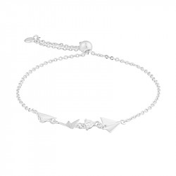 Paper plane silver bracelet with adjustable silver chain