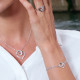 Collier en argent 925 Elsa Lee Paris, motif coeur en argent parsemé d'oxydes de Zirconium blancs
