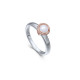 Bague Elsa Lee Paris, collection Memory, en argent 925, une perle blanche 5mm entourée de son socle rhodié rose