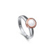 Elsa Lee Paris sterling silver ring from our Memory collection, with pink rhodium-plating and white pearl
