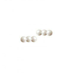 Boucles d'oreilles trois perles blanches sur ligne verticale collection Elsa Lee Paris