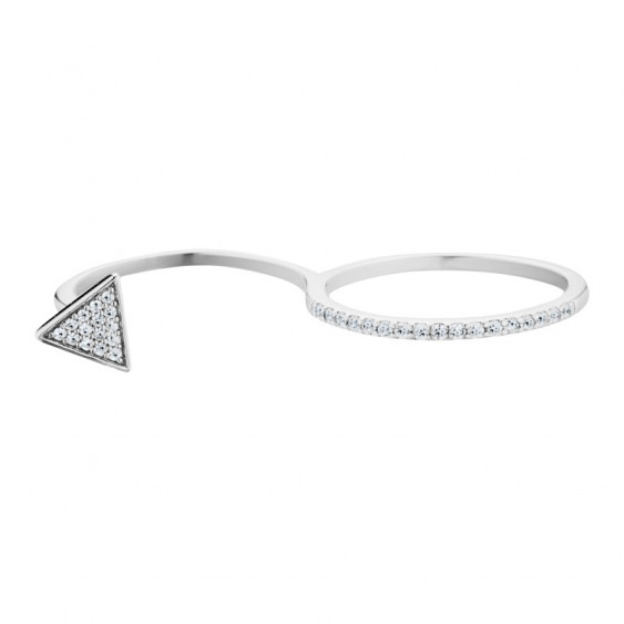 Arrow double Ring in silver by Elsa Lee Paris 