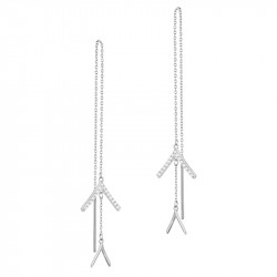 Boucles d'oreilles pendantes flèches argent