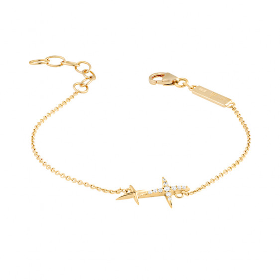 Stella Cross Shape Yellow Gold Chain Bracelet