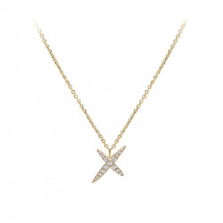 Chain necklace pendant yellow gold plated star pendant