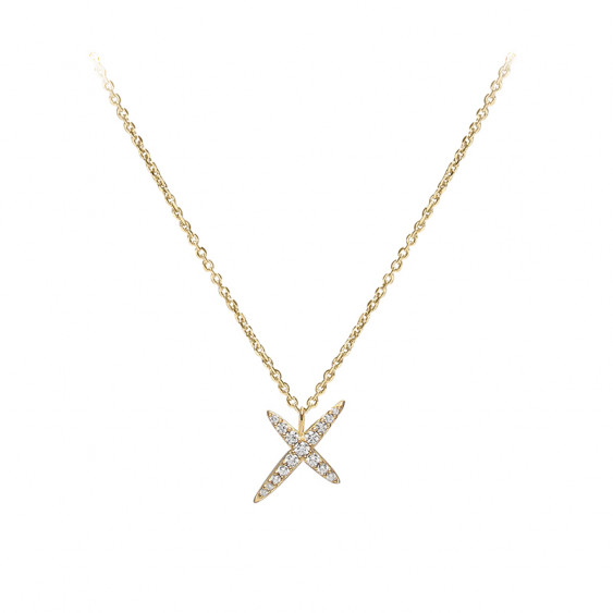 Chain necklace pendant yellow gold plated star pendant