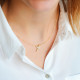 Chain necklace pendant yellow gold plated star pendant