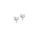 Elsa Lee Paris sterling silver earrings with two heart shaped claws set clear Cubic Zirconia 