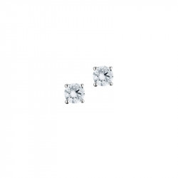 Elsa Lee Paris sterling silver earrings with two claws set clear Cubic Zirconia 