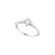 Elsa Lee Paris sterling silver ring, pear-shaped Cubic Zirconia centerpiece and two small ones around it