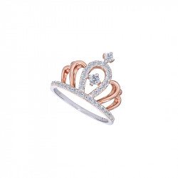 Bague couronne argent plaqué or rose dela collection Queen