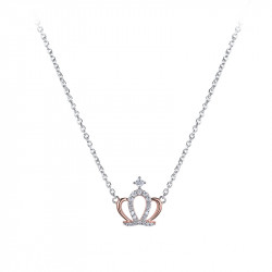 Collier couronne de princesse en argent et or rose de la collection Queen 