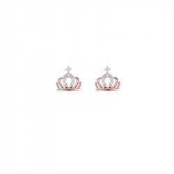 Elsa Lee Paris - Boucles d'oreilles diadèmes plaqué or rose de la collection Queen