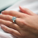 Elsa Lee Paris sterling silver ring, with impressive diamond cut Cubic Zirconia