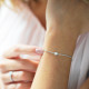Elsa Lee Paris fine 925 sterling silver chain bracelet with diamond cut Cubic Zirconia