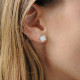 Boucles d'oreilles puces Elsa Lee Paris, collection Tradition, oxydes de Zirconium blancs taille brillants sertis griffe
