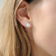 Boucles d'oreilles puces Elsa Lee Paris, collection Tradition, oxydes de Zirconium blancs taille brillants sertis griffe