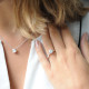 Bague chez Elsa Lee Paris, collection Tradition, en Argent 925 avec un oxyde de Zirconium serti quatre griffes