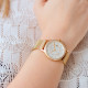 Golden milanese mesh watch by Elsa Lee