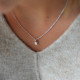 Elsa Lee Paris sterling silver necklace - one claws set pear shaped Cubic Zirconia 