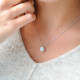 Elsa Lee Paris sterling silver necklace - one close set diamond cut Cubic Zirconia 