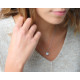 Elsa Lee Paris sterling silver necklace - one close set diamond cut Cubic Zirconia 
