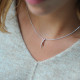 Elsa Lee Paris fine sterling silver necklace with pink rhodium-plating shape with 15 clear Cubic Zirconia