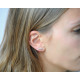 Boucles d'oreilles Elsa Lee Paris, en argent massif, forme croix avec oxydes de ZIrconium et rhodiage rose
