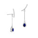 Marine Sapphire pear shaped ear jacket earrings by Elsa Lee Paris 