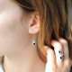 Marine Sapphire pear shaped ear jacket earrings by Elsa Lee Paris 