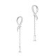 Rhodium coated silver dangling earrings with its chain and cubics zirconia set by Elsa Lee Paris 