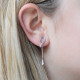 Boucles d'oreilles chaînes pendantes en argent 925 rhodié par Elsa Lee Paris 