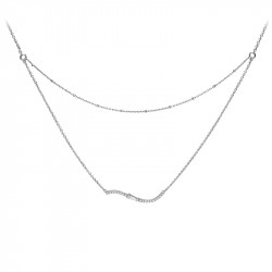 Sterling silver double chain necklace 925 silver from the Alizée collection