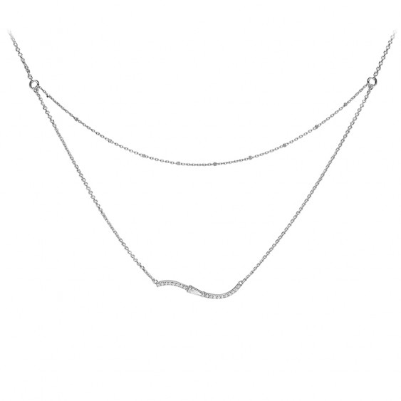 Collier double rangs allure rock en argent 925 de la collection Alizée