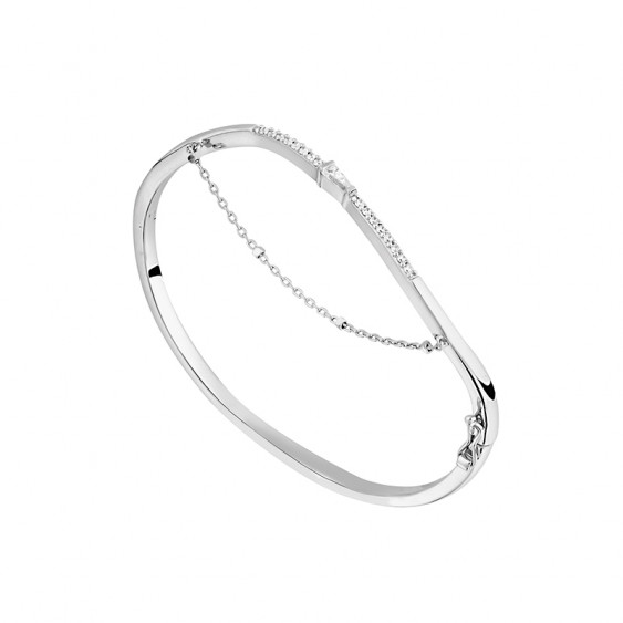 Bracelet jonc allure rock en argent 925 de la collectionAlizée