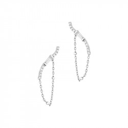 Boucles d'oreilles earline avec sa chaine en argent 925 pour un look rock et glamour