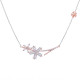 Pink Daisy necklace flower design in pink gold plated sterling silver 