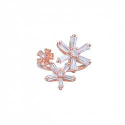 Pink Daisy Ring with a flower design in rose gold plated by Elsa Lee 