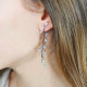 Boucles d'oreilles asymétrique pendantes en argent plaqué or rose par Elsa Lee