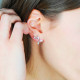Asymmetrical earrings in rose gold plated rhodium silver 925 and cubics zirconia