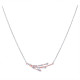 Pink gold plated 925 rhodium silver necklace and branch-style cubics zirconia