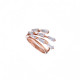 pink gold plated silver ring and branch-style cubics zirconia
