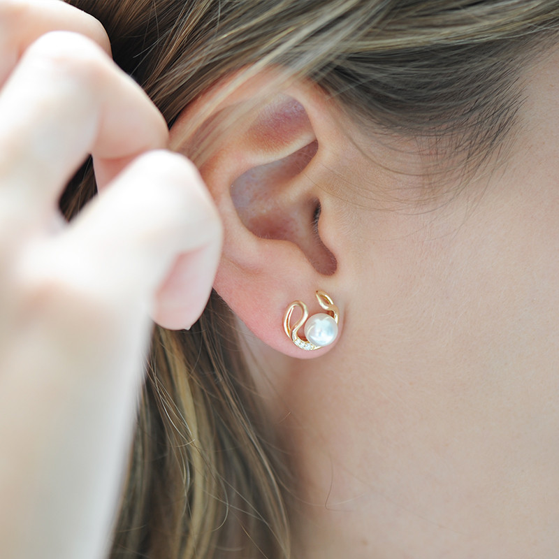 Boucles d'oreilles perles blanches