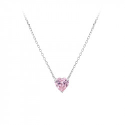 Elsa Lee Paris sterling silver necklace - one claws set heart shaped Cubic Zirconia 